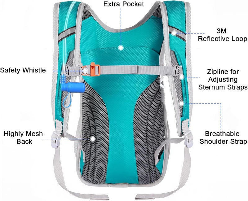 KUYOU Running Hydration Vest - Lightweight Insulated Hydration Backpack with 2L Water Bladder, Adjustable Chest Straps and Reflective Water Backpack for Trail Running Marathon Race Hiking Cycling - Image 3